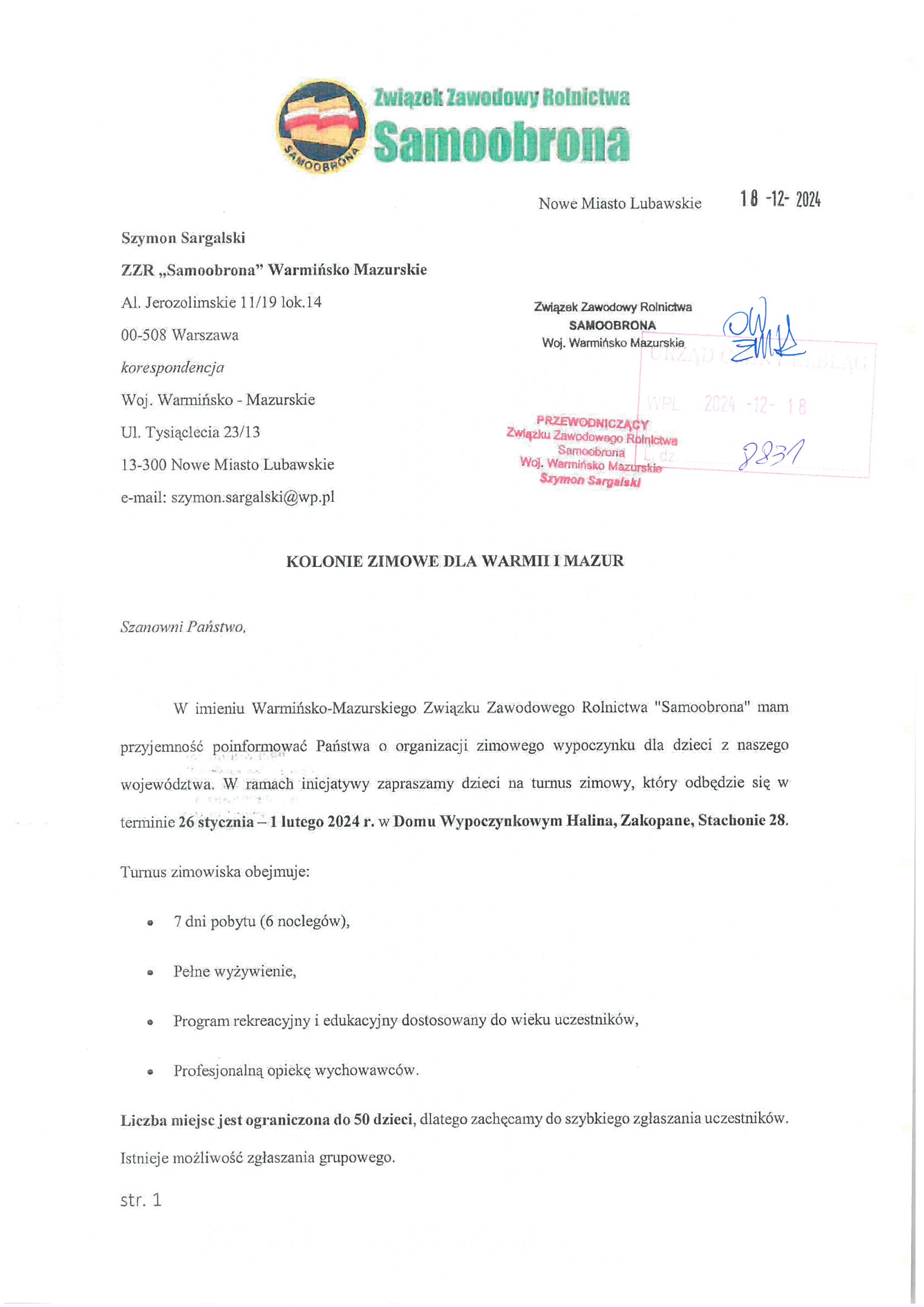 kolonie zimowe Strona 1